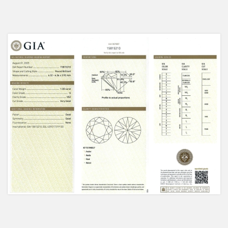 Solitario Oro 18k y diamante G VS2 1.00cts "Roma"