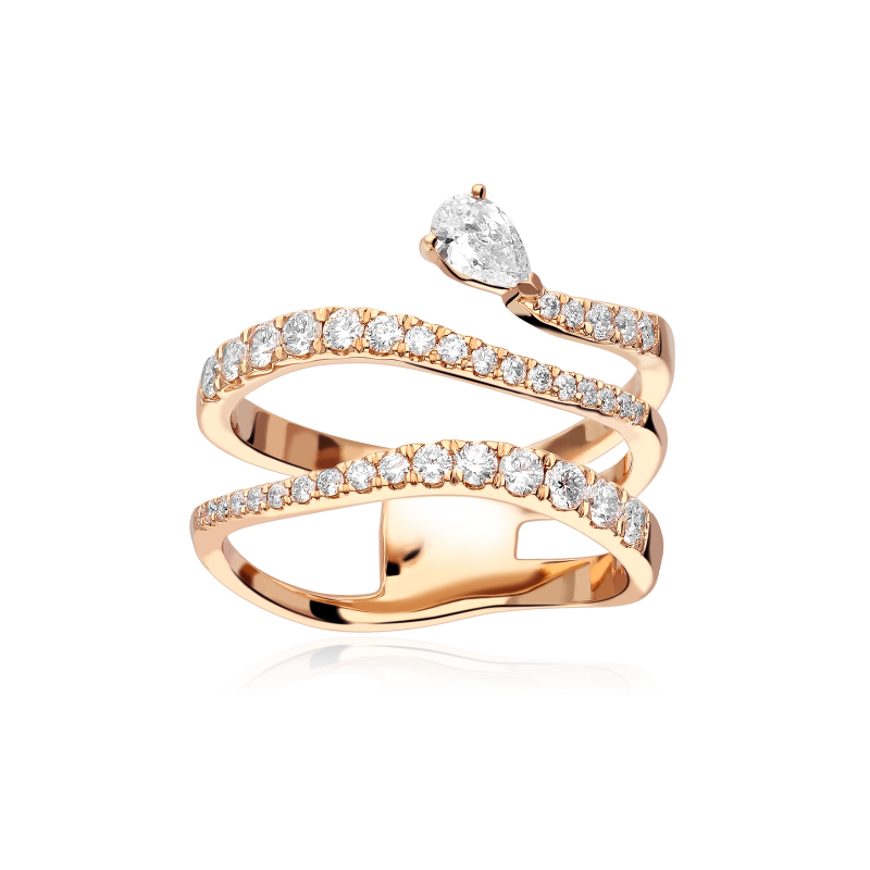 Anillo Oro Rosa 18k y diamantes 0.73cts "Giselle"