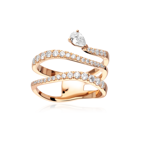 Anillo Oro Rosa 18k y diamantes 0.73cts "Giselle"