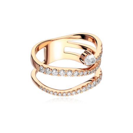 Anillo Oro Rosa 18k y diamantes 0.73cts "Giselle"