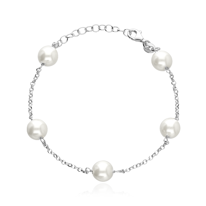 Pulsera Plata primera ley y perlas cultivadas "Campbell"