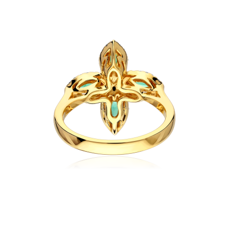 Anillo Oro 18k, esmeraldas y diamantes 0.27cts "Isabel"