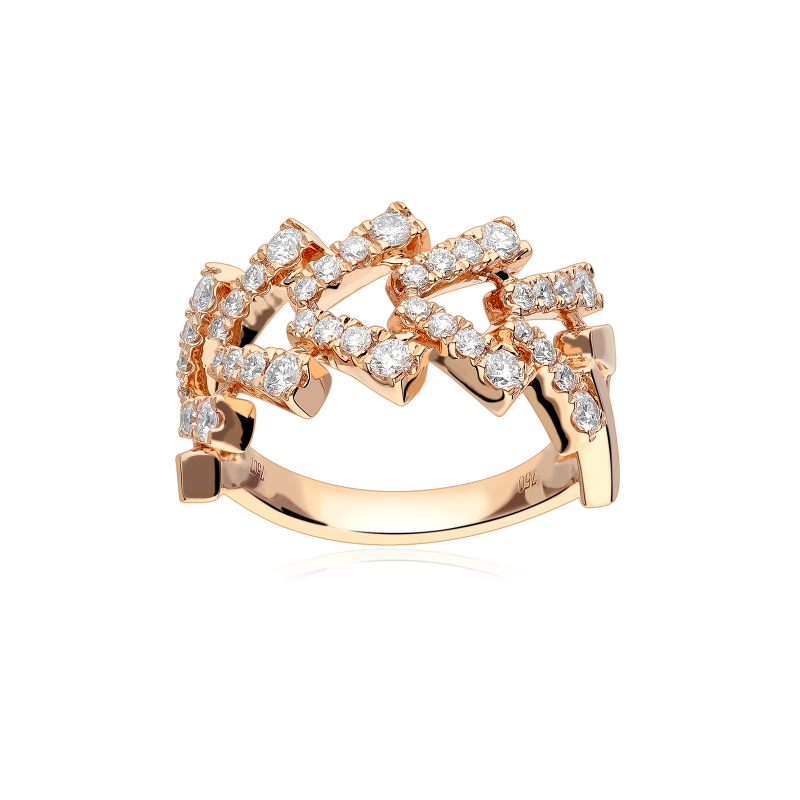 Anillo Oro rosa 18k y diamantes 0.75cts "Silvéa"