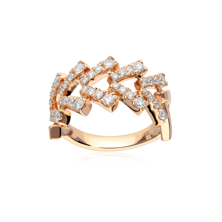 Anillo Oro rosa 18k y diamantes 0.75cts "Silvéa"