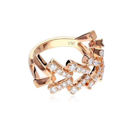 Anillo Oro rosa 18k y diamantes 0.75cts "Silvéa"