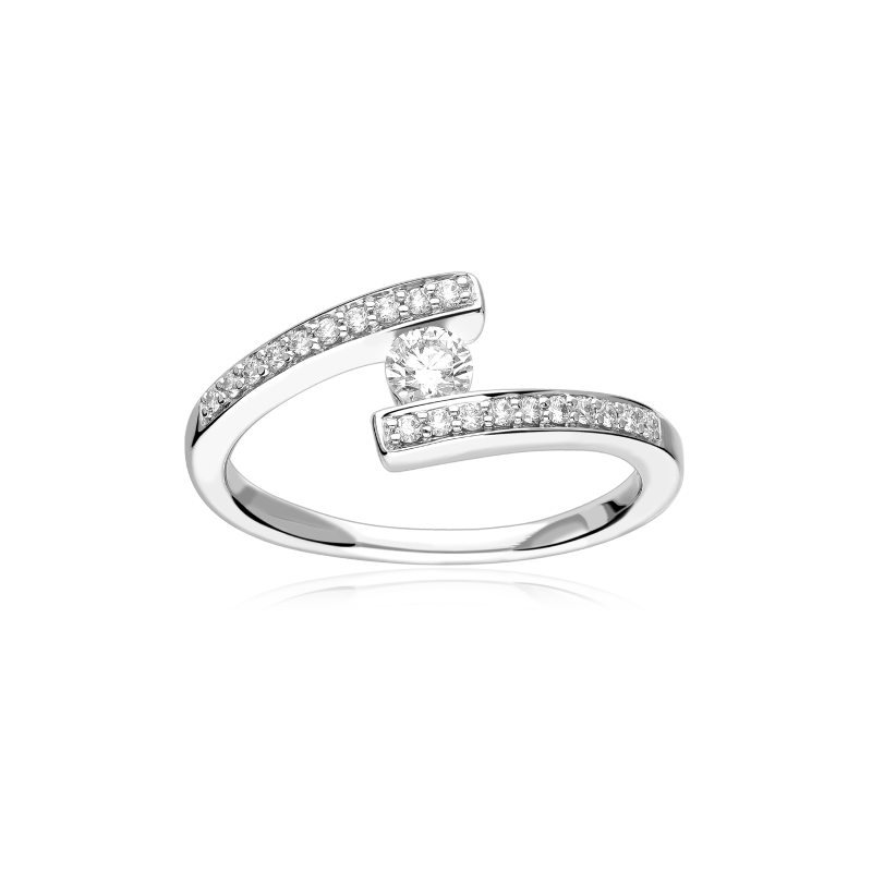 Anillo Oro blanco 18k y diamantes 0.34cts "Grazie"