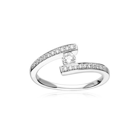 Anillo Oro blanco 18k y diamantes 0.34cts "Grazie"