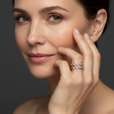 Anillo Oro rosa 18k y diamantes 0.75cts "Silvéa"