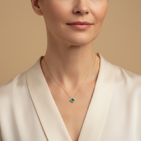 Gargantilla Oro 18k, esmeraldas y diamantes 0.08cts "Vann"