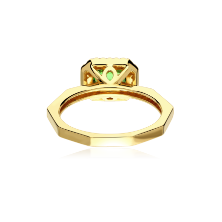 Anillo Oro 18k, granate y diamantes 0.23cts "Émera"