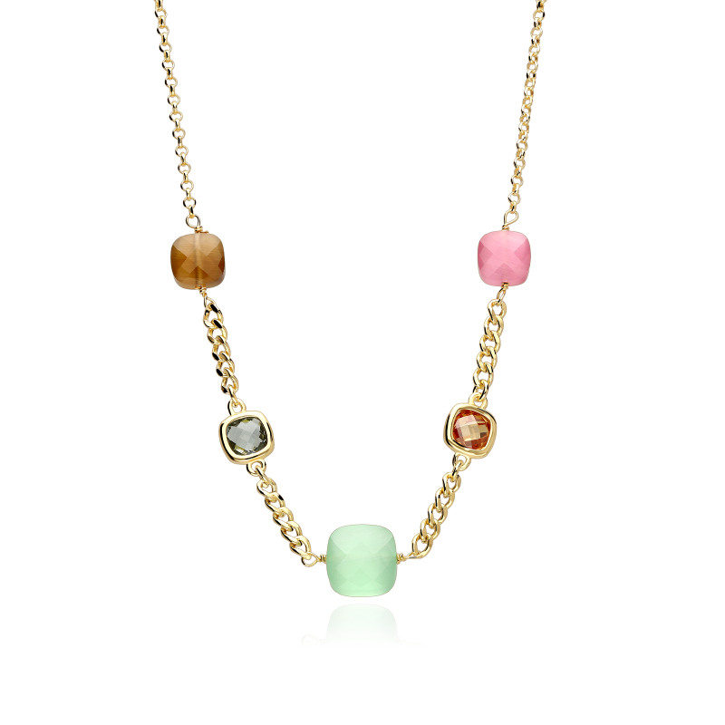 Gargantilla Plata primera ley y gemas "Hadid"