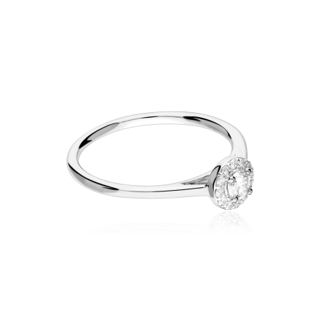 Anillo Oro Blanco 18k y diamantes 0.22cts "Mezis"