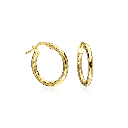 Aros Plata ley con baño Oro 18k "Evangelin"