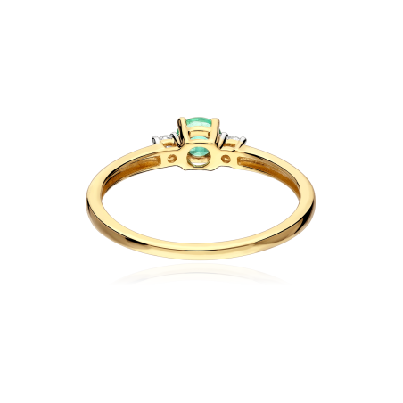 Anillo Oro 18k, esmeralda y diamantes 0.08cts "Moss"