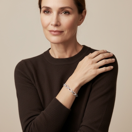 Pulsera Plata Primera ley 18cm "Asilah"