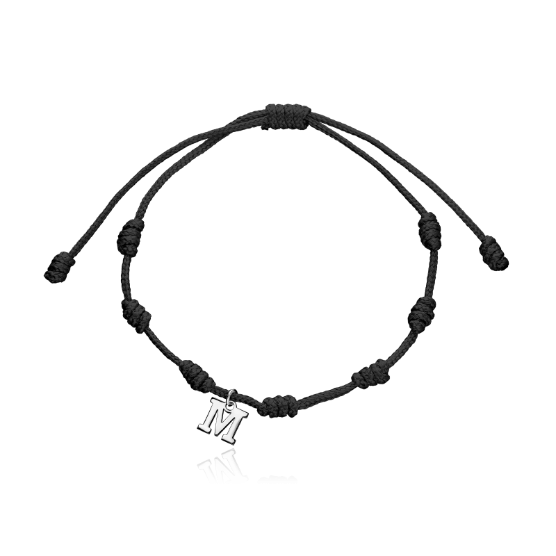 Pulsera personalizable Plata primera ley y cordón "Custodia"