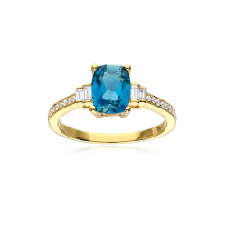 Anillo Oro 18k topacio y diamantes 0.40cts "Lawson"