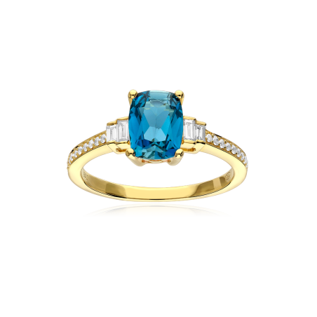 Anillo Oro 18k topacio y diamantes 0.40cts "Lawson"