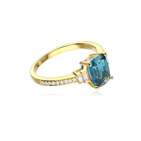 Anillo Oro 18k topacio y diamantes 0.40cts "Lawson"