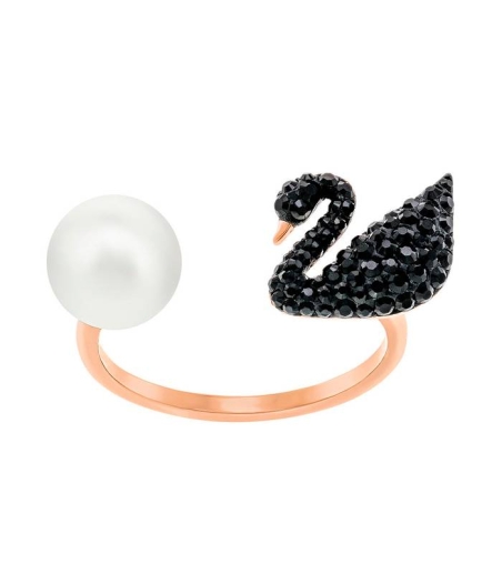 Anillo Swarovski Iconic Swan Black JET/ROS