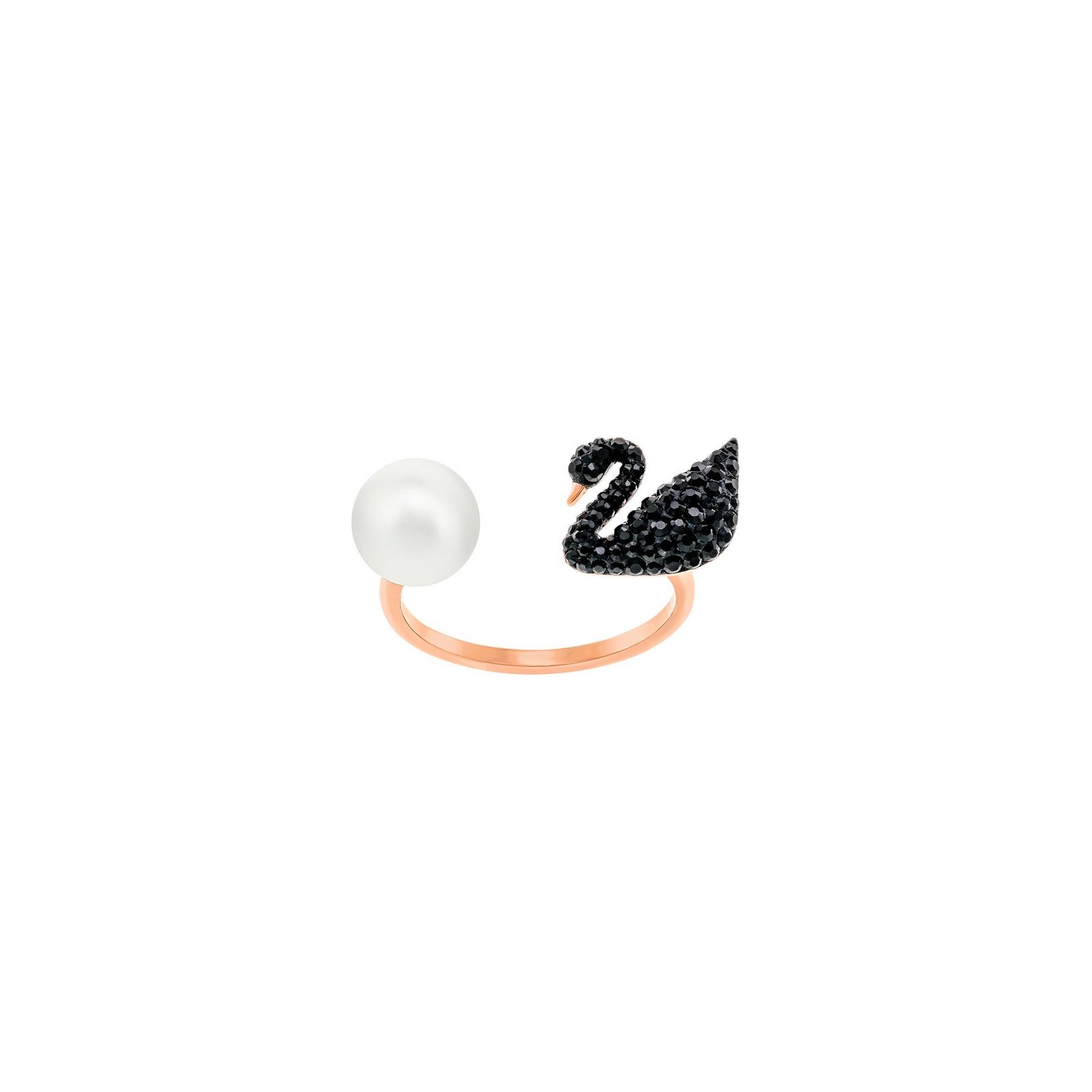 Anillo Swarovski Iconic Swan Black JET ROS