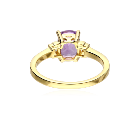 Anillo Oro 18k amatista y diamantes 0.24cts "Lawson"