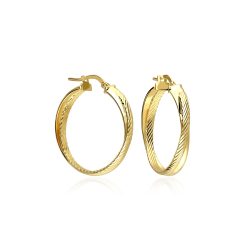 Aros Plata primera ley baño Oro 18k 30mm "Bruni"