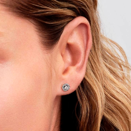 Pendientes Pandora halo plata 293019C01