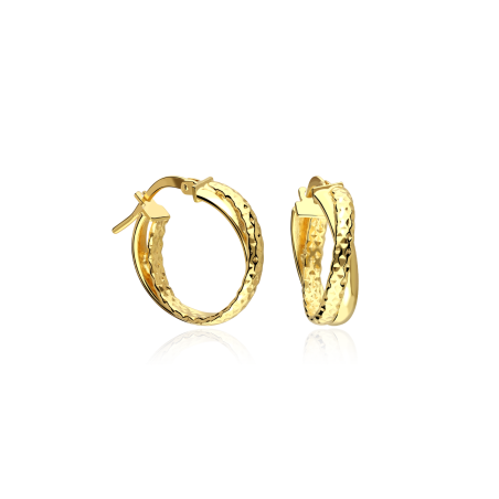 Aros Plata primera ley baño Oro 18k 19mm "Brumi"