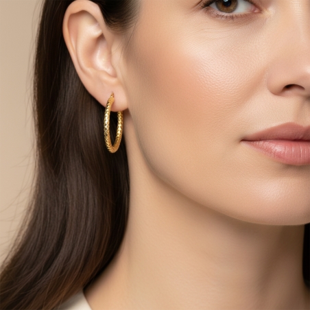 Aros Plata de ley baño Oro 18k 30mm "Reider"