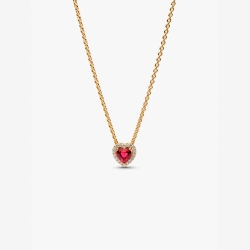 Collar Pandora corazón brillante rojo 368425C02-45