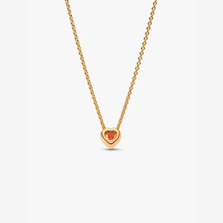 Collar Pandora corazón brillante rojo 368425C02-45