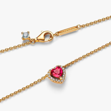 Collar Pandora corazón brillante rojo 368425C02-45