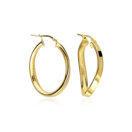 Aros Plata de ley baño Oro 18k 35mm "Curlem"