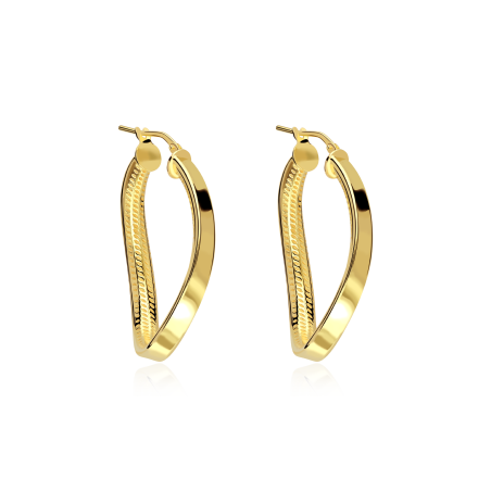 Aros Plata de ley baño Oro 18k 35mm "Curlem"