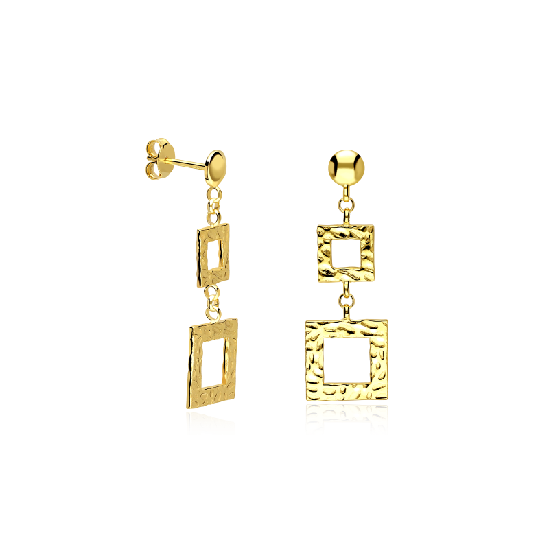 Pendientes Plata de ley baño Oro 18k "Saers"