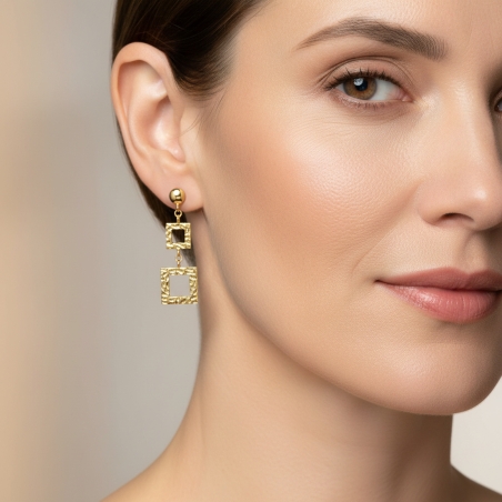 Pendientes Plata de ley baño Oro 18k "Saers"