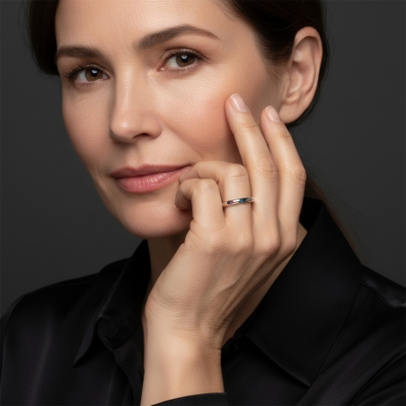 Anillo Plata de ley y circonitas colores "Asha"