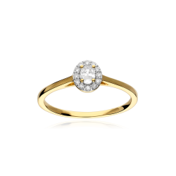 Anillo Oro 18k y diamantes 0.20cts "Ovalus"