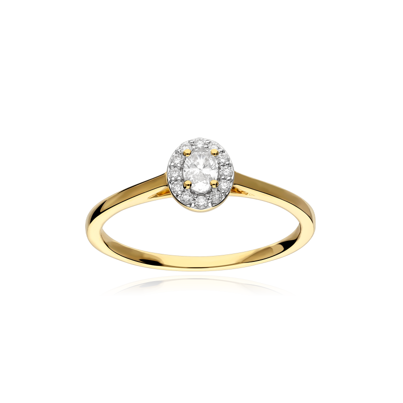 Anillo Oro 18k y diamantes 0.20cts "Ovalus"