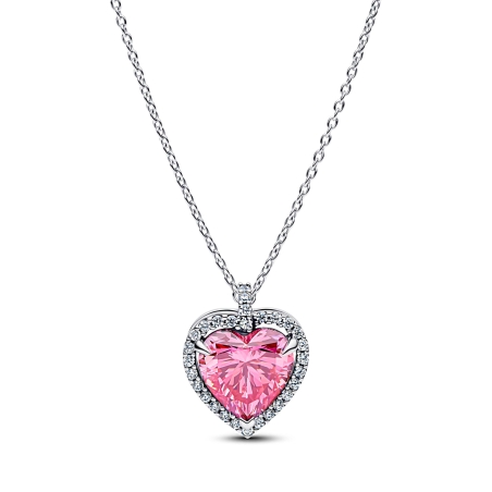 Collar Pandora Corazón Rosa 394414C01