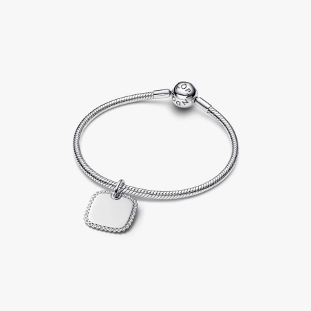Colgante Pandora etiqueta cuadrada grabable 394009C01
