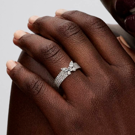 Anillo Pandora ancho mariposa brillantes 194270C01