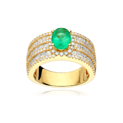 Anillo Oro 18k, esmeralda y diamantes 2.01cts "Anchor"