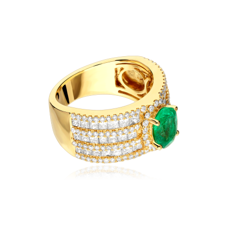 Anillo Oro 18k, esmeralda y diamantes 2.01cts "Anchor"