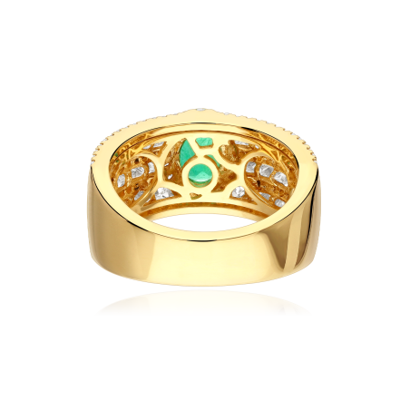 Anillo Oro 18k, esmeralda y diamantes 2.01cts "Anchor"