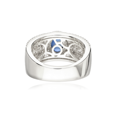 Anillo Oro 18k, zafiro y diamantes 2.20cts "Anchor"