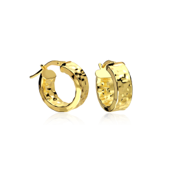 Aros Plata Baño Oro 18k 15mm "Clapés"