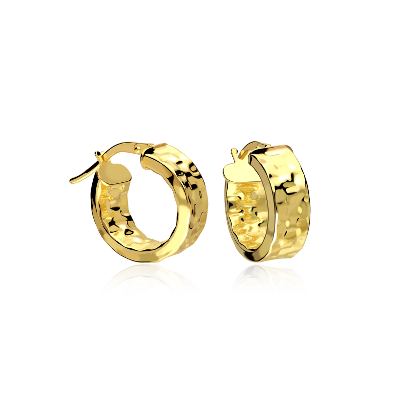 Aros Plata Baño Oro 18k 15mm "Clapés"