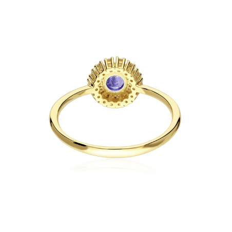 Anillo Oro 18k, zafiro y circonitas "Rousel"
